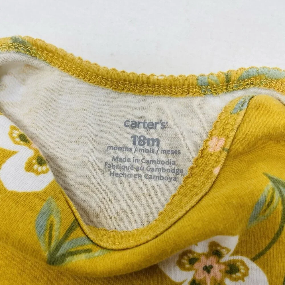 Carters Baby Girls 18 Months Cute & Kind Fall Floral Gingham 3 Piece Set 936‎